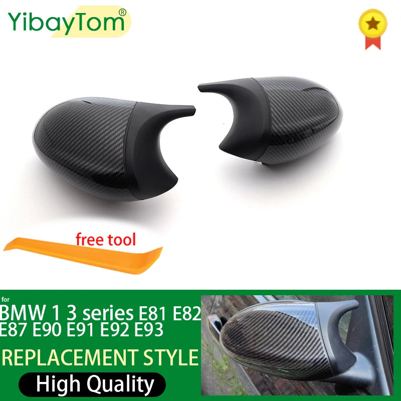Premium Carbon Fiber Style M3 Side Mirror Covers for BMW 1 & 3 Series (E81, E82, E87, E88, E90, E91, E92, E93)