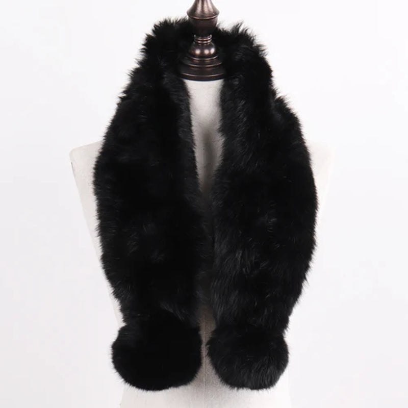 2026 New Russian Women Genuine Fur Long Scarf Winter Ladies Warm Real Rabbit Fur Muffler Knit Fluffy Pompoms Natural Fur Scarves