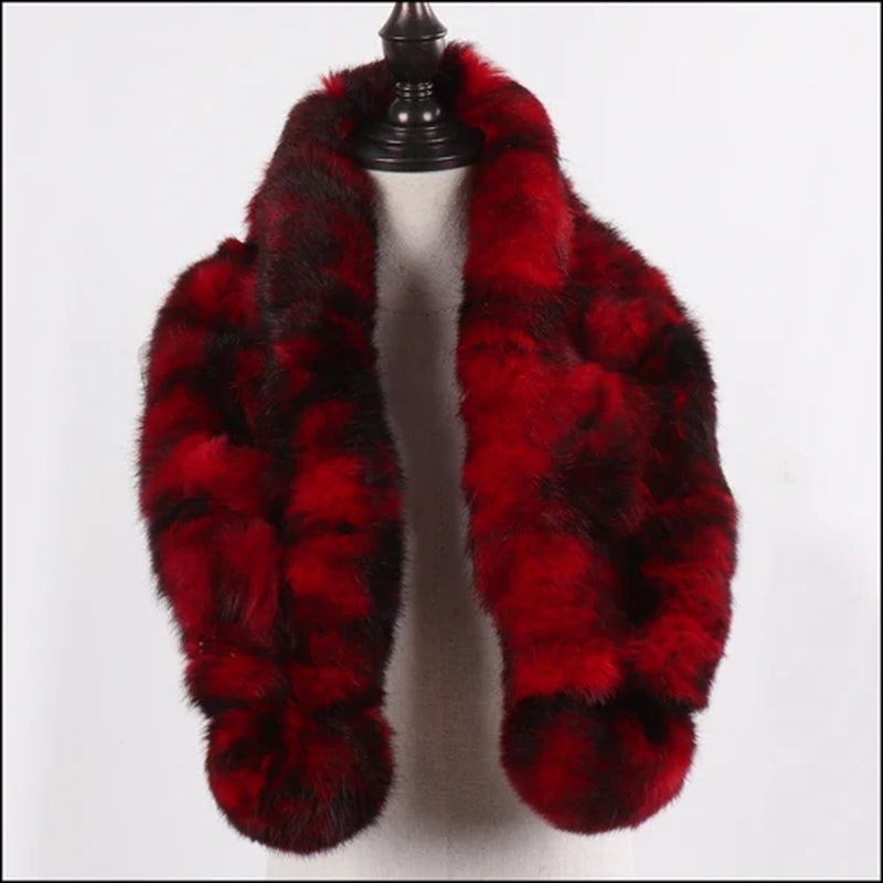 2026 New Russian Women Genuine Fur Long Scarf Winter Ladies Warm Real Rabbit Fur Muffler Knit Fluffy Pompoms Natural Fur Scarves