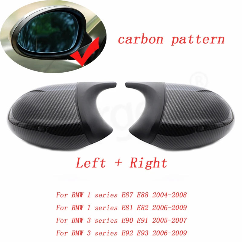 Premium Carbon Fiber Style M3 Side Mirror Covers for BMW 1 & 3 Series (E81, E82, E87, E88, E90, E91, E92, E93)