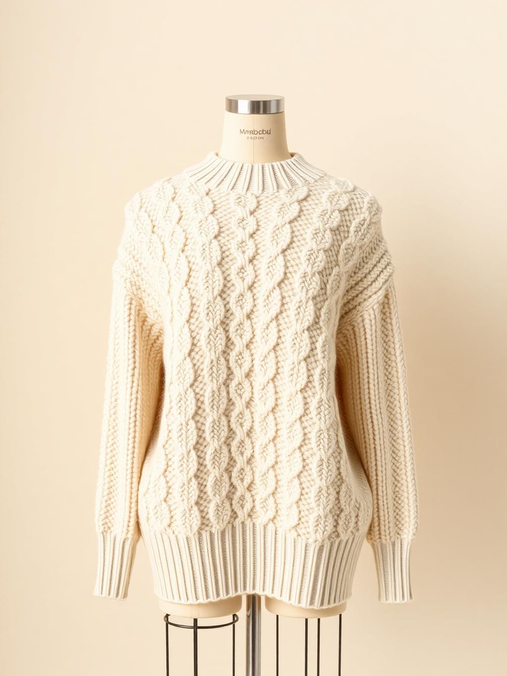 Jersey de punto trenzado crudo de mujer